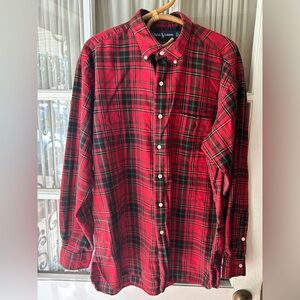 Ralph Lauren McMeel Plaid Button Down Shirt Long Sleeve Cotton Casual Size L